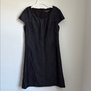 Adrienne Vittadini Black Sheath Dress with Flutter Sleeves